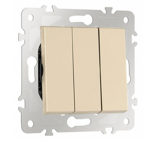 Выключатель трехклавишный без рамки Arte Milano 203 203.30-3.shampan