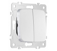 Выключатель проходной двухклавишный без рамки Arte Milano 205 205.32-2.silver