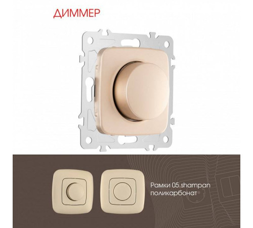Диммер без рамки Arte Milano 205 205.48-1.shampan