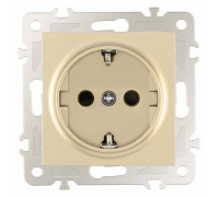 Розетка с заземлением и со шторкой, без рамки Arte Milano am-206 206.40-1.shampan