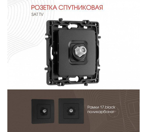 ТВ-розетка без рамки Arte Milano am-217 217.42-1.black