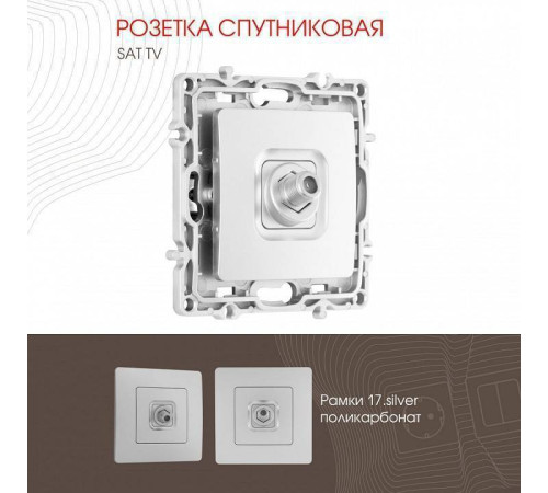 ТВ-розетка без рамки Arte Milano am-217 217.42-1.silver