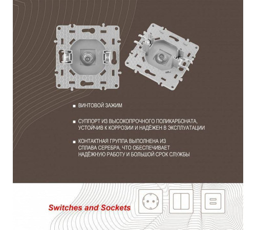 ТВ-розетка без рамки Arte Milano am-217 217.42-1.silver