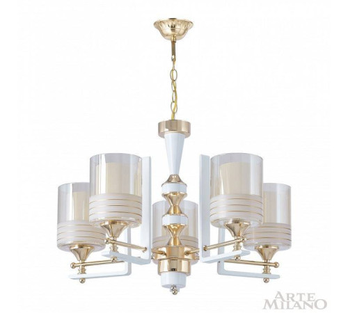 Подвесная люстра Arte Milano Florentia-6087 306087/5 Wh/Gd