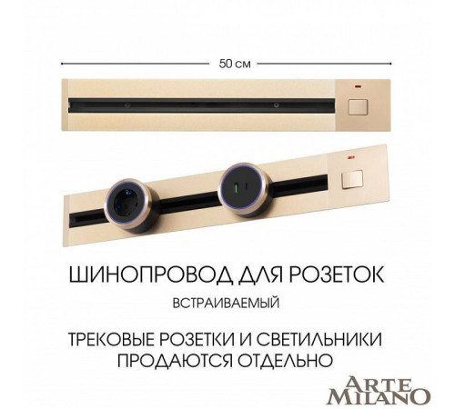 Трек встраиваемый Arte Milano Am-track-sockets 385205TBB/50 Gold