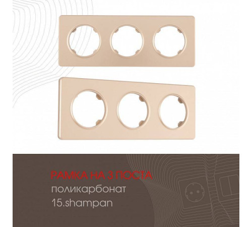 Рамка на 3 поста Arte Milano am-502.15 502.15-3.shampan