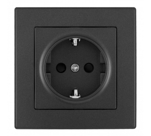 Розетка с заземлением и со шторкой Arte Milano SET06-1 SET06-1-40-1 black