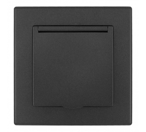 Розетка с заземлением и шторкой, с крышкой Arte Milano SET06-1 SET06-1-41-1 black