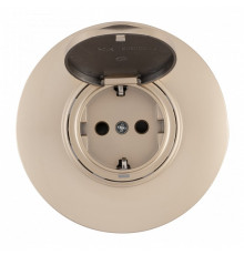 Розетка с заземлением и шторкой, с крышкой Arte Milano SET08-1 SET08-1-41-1 shampan