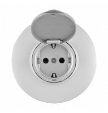 Розетка с заземлением и шторкой, с крышкой Arte Milano SET08-1 SET08-1-41-1 silver