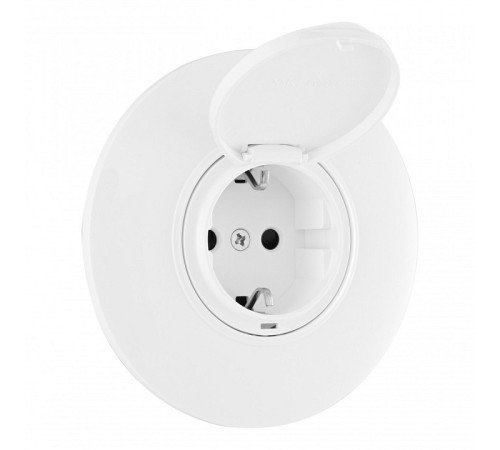 Розетка с заземлением и шторкой, с крышкой Arte Milano SET08-1 SET08-1-41-1 white