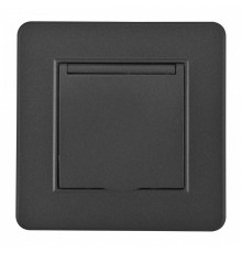Розетка с заземлением и шторкой, с крышкой Arte Milano SET16-1 SET16-1-41-1 black