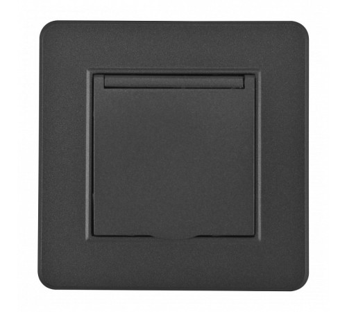 Розетка с заземлением и шторкой, с крышкой Arte Milano SET16-1 SET16-1-41-1 black