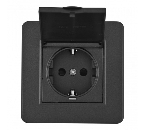 Розетка с заземлением и шторкой, с крышкой Arte Milano SET16-1 SET16-1-41-1 black
