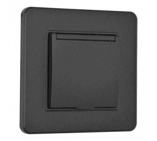 Розетка с заземлением и шторкой, с крышкой Arte Milano SET16-1 SET16-1-41-1 black