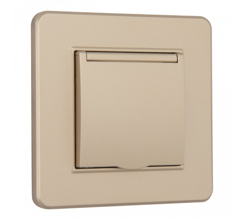 Розетка с заземлением и шторкой, с крышкой Arte Milano SET16-1 SET16-1-41-1 shampan