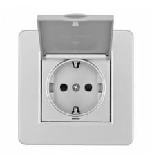 Розетка с заземлением и шторкой, с крышкой Arte Milano SET16-1 SET16-1-41-1 silver