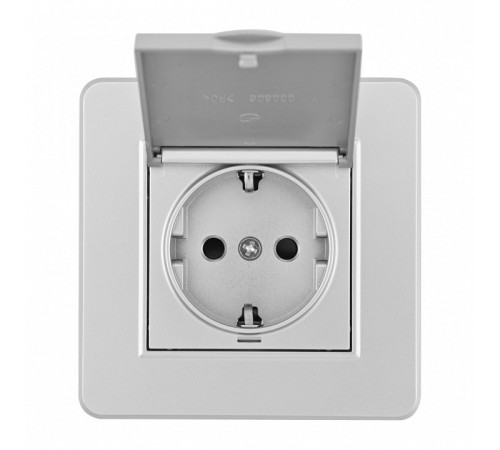 Розетка с заземлением и шторкой, с крышкой Arte Milano SET16-1 SET16-1-41-1 silver