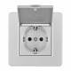 Розетка с заземлением и шторкой, с крышкой Arte Milano SET16-1 SET16-1-41-1 silver