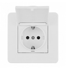 Розетка с заземлением и шторкой, с крышкой Arte Milano SET16-1 SET16-1-41-1 white