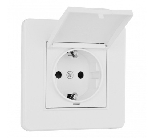 Розетка с заземлением и шторкой, с крышкой Arte Milano SET16-1 SET16-1-41-1 white