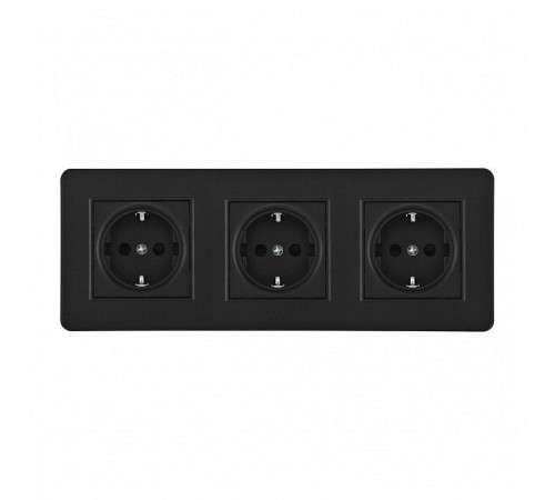 Розетка с заземлением и со шторкой Arte Milano SET16-3 SET16-3-40-1x3 black