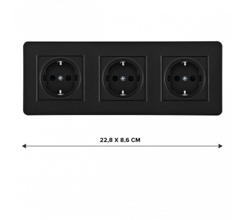 Розетка с заземлением и со шторкой Arte Milano SET16-3 SET16-3-40-1x3 black