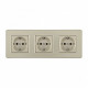 Розетка с заземлением и со шторкой Arte Milano SET16-3 SET16-3-40-1x3 shampan