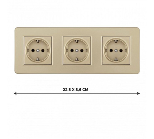 Розетка с заземлением и со шторкой Arte Milano SET16-3 SET16-3-40-1x3 shampan