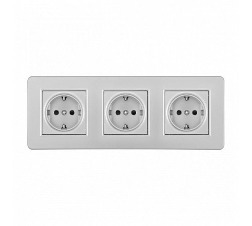 Розетка с заземлением и со шторкой Arte Milano SET16-3 SET16-3-40-1x3 silver