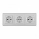 Розетка с заземлением и со шторкой Arte Milano SET16-3 SET16-3-40-1x3 silver