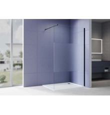 Душевая перегородка Aquanet Walk in 1200x2000 мм профиль черный стекло с матовой полосой 8 мм AQ.WI.120.3BL