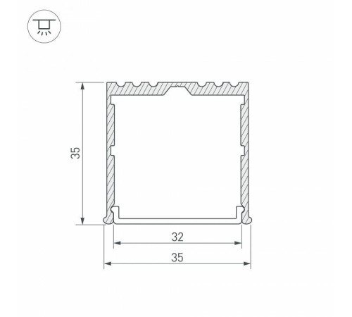 Профиль накладной Arlight ARH-POWER-W35-2000 ANOD 016138
