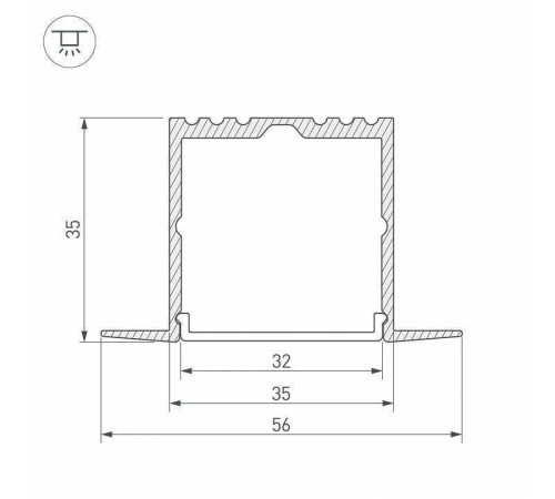 Профиль встраиваемый Arlight ARH-POWER-F-W35-2000 ANOD 016139