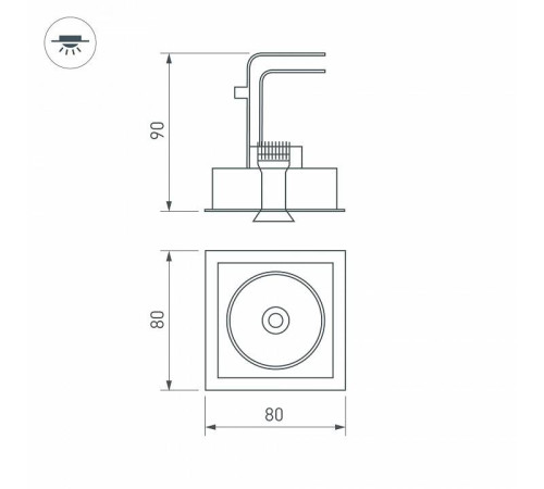 Встраиваемый светильник Arlight CL-SIMPLE-S80x80-9W Warm3000 (WH, 45 deg) 026874
