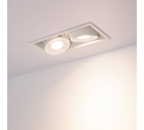 Встраиваемый светильник Arlight CL-SIMPLE-S148x80-2x9W Warm3000 (WH, 45 deg) 026876