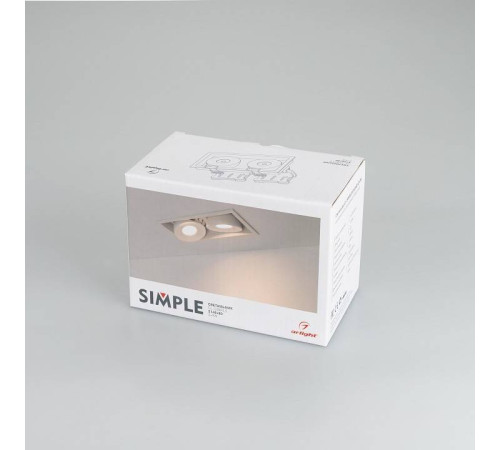 Встраиваемый светильник Arlight CL-SIMPLE-S148x80-2x9W Warm3000 (WH, 45 deg) 026876