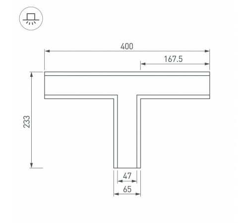 Соединитель угловой T-образный накладной Arlight S-LUX 030128