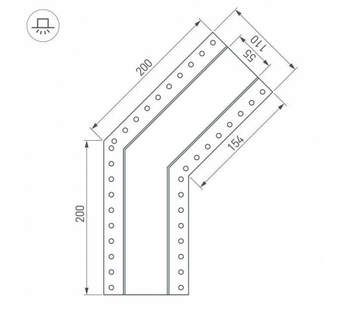 Соединитель угловой L-образный накладной Arlight S-LUX 030129