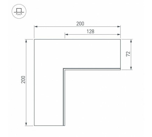 Соединитель угловой L-образный накладной Arlight S-LUX 030130