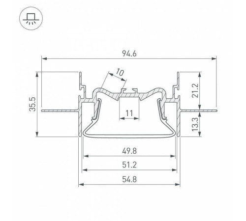 Профиль встраиваемый Arlight FOLED 035769