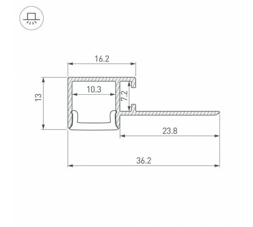 Профиль для контурной подсветки натяжного потолка Arlight ARH-FANTOM 040329