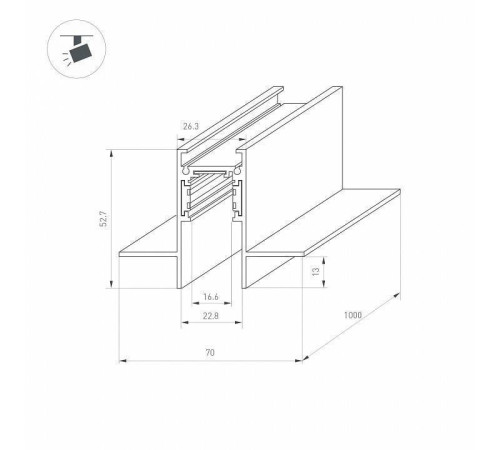 Трек встраиваемый Arlight MAG-ORIENT 041438