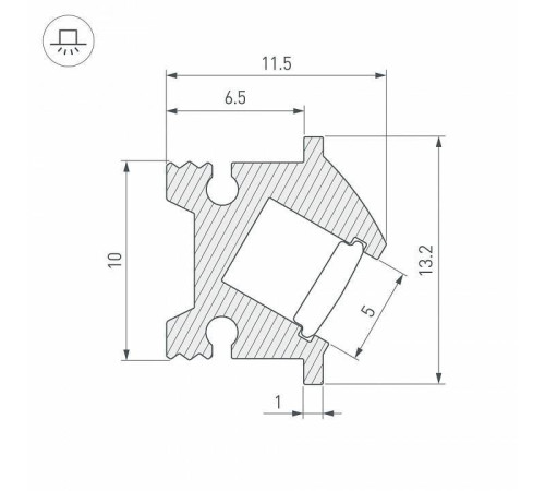 Профиль встраиваемый угловой внутренний Arlight SL-BEVEL 045329