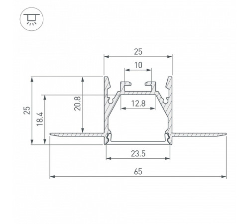 Профиль встраиваемый Arlight LINIA25 053806