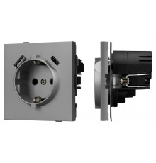 Розетка 2хUSB type A и C без рамки Arlight SCT-TENDO 054088