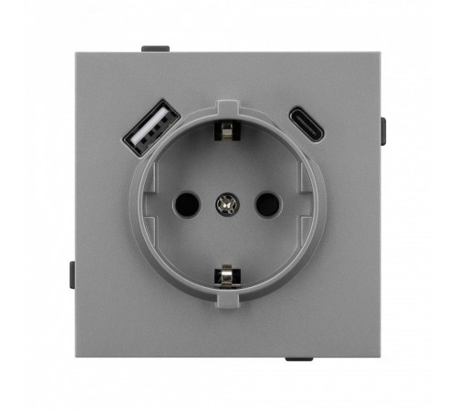 Розетка 2хUSB type A и C без рамки Arlight SCT-TENDO 054088