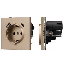 Розетка 2хUSB type A и C без рамки Arlight SCT-TENDO 054089