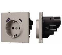 Розетка с заземлением и 2хUSB type A и C, без рамки Arlight SCT-NOBE 059444