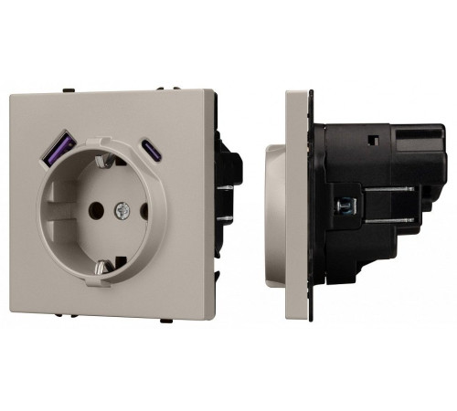 Розетка с заземлением и 2хUSB type A и C, без рамки Arlight SCT-NOBE 059444